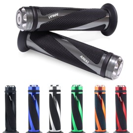 Area1 Universal Motorcycle Scooter Handlebar Grips Grip Rubbers Pack of 2 1 x 22 mm + 1 x 24-25 mm (7/8 / 1 Inch) (Coil) (Grey) Compatible with KSR