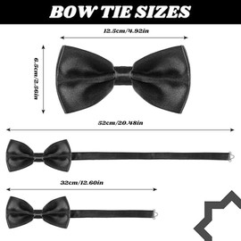 JRYXDS Men's Bow Tie, Black, Elegant Bow Tie, Classic Plain Bow Ties for Men, Tuxedo, Already Tied and Adjustable, Various Colours, Bow Tie for Wedding Party