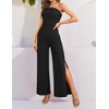 ZESICA Women's 2024 Strapless Jumpsuit Casual Off Shoulder High Waist