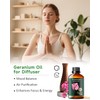 Geranium Essential Oil, Mumianhua Pure Rose Geranium Oil for Balanced