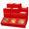 Bakepacker 60pcs Red Bakery Boxes with Window 6x6x3 inches Thick