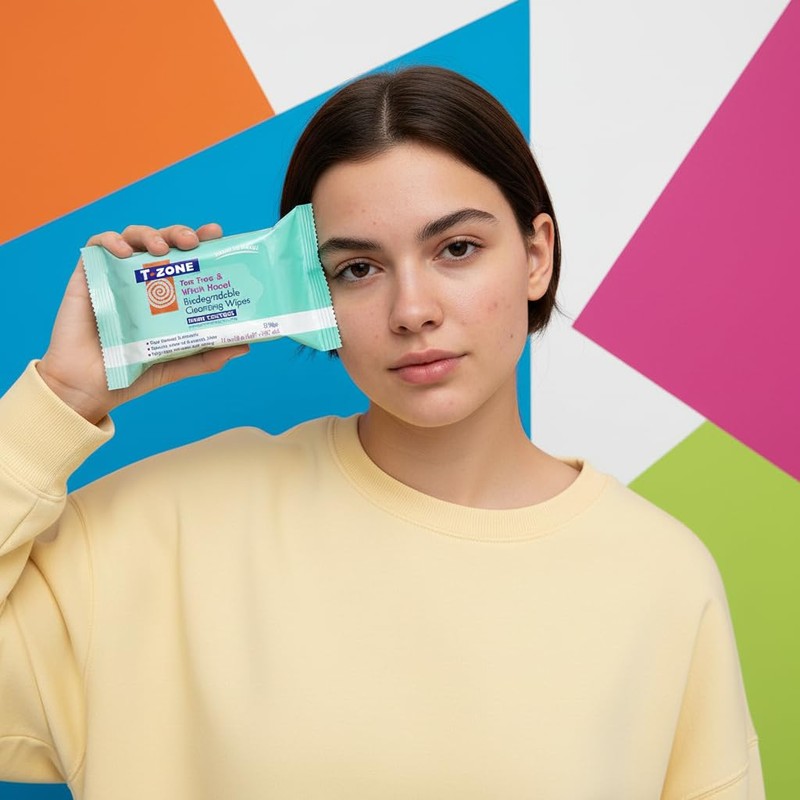T-Zone Tea Tree & Witch Hazel Biodegradable Cleansing Wipes 25