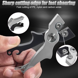 Roxola Portable Tungsten Fishing Line Cutter Fly Fishing Nippers with Retractors for Braid, Mono, Fluoro Lines Saltwater & Freshwater Fishing Accessories Mini Scissors Clipper Tool