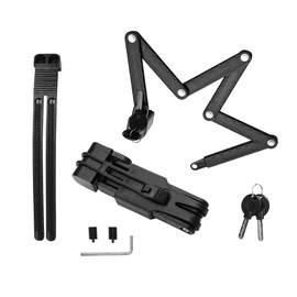 Surplex Secure Folding Lock with Holder Bicycle Lock Key Long, High Security Anti-Theft Made of Solid Steel, Foldable Bicycle Lock for E-Bike, Bicycle, Motorcycle & Mountain Bike