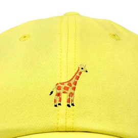 DALIX Giraffe Baseball Cap Soft Cotton Dad Hat Custom Embroidered in Yellow