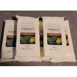 Yardley 5 pks 12X8 Yardley London body wipes 18ct. disposable washcloths 90 wipes total