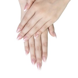 Kuiini Mov 24 Pcs Medium Press on Nails Square Fake Nails, French Tip Nails Full Cover Elegant Daily False Nails Design Glossy Stick on Nails, Reusable Acrylic False Nails for Nail Art DIY