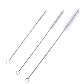 Honbay Straw Cleaner Brushes, nylon bristles stainless steel handle, Nylon Skinny Pipe Tube Cleaner - 20 Piece Value Pack - 7 mm bristles x 175mm long