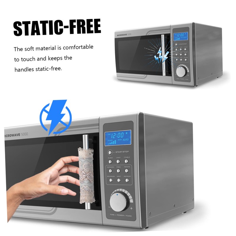 jojofuny 2pcs Refrigerator Handle Gloves Oven Handle Cover Lace Fridge