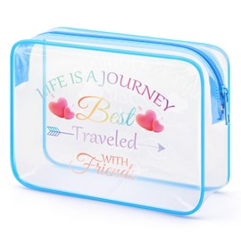 Gfhzdmf Friendship Gift for Women Clear Makeup Bag Gift for Best Friend Friendship Cosmetic Bag for Teen Graduation Present for Her Friend BFF Female Bestie Christmas Birthday Present for Sister