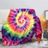 Aoopistc Rainbow Tie Dye Painting Soft Flannel Throw Blanket When