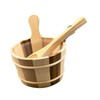 Milageto Wooden Sauna Barrel and Ladle SPA Steaming Bathroom Tool