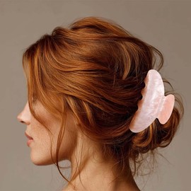 Unicra Acrylic Claw Clips, Decorative Hair Clips, Strong Hold Hair Claw Clip, Hair Accessories for Women (Pack of 2) (Pink&Beige)