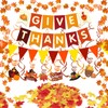 GIVE THANKS Paper Banner Triangular Bunting Maple leaf Garland Plastic