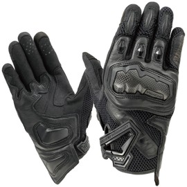 RS TAICHI Motorcycle Riding Gloves, Spring, Summer, Mesh Breathable, Touch Panel Compatible, Built-in Protector, Carbon, WRX PRO Air Gloves, RST465 ALL BLACK L