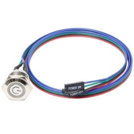 PC Power Switch, Chassis Switch Host Metal Button, Computer Host Switch Cable PC Case LED Power Button ATX Supply On/Off for DIY Computer Switch 60cm - 1pcs (16mm)