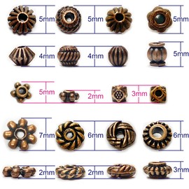 Antique Copper Beads for Jewelry Making Spacer Beads & Bead Assortments for Bracelet Necklace Earring Making Craft Supplies Jewelry Findings 500Pcs