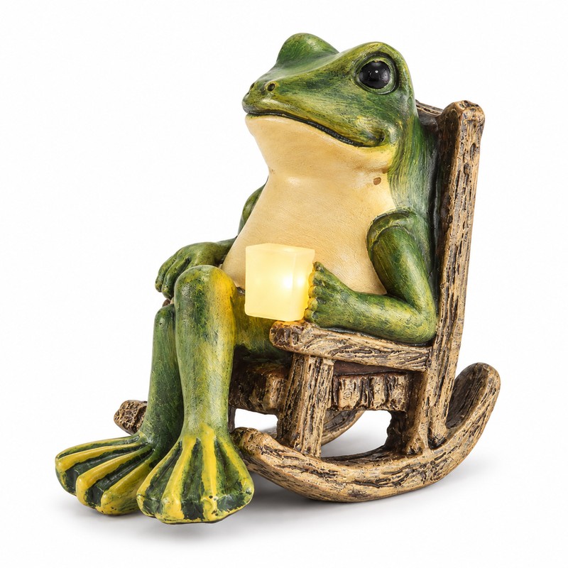 Solar Frog Garden Light for Outdoor Decoration – Waterproof Resin