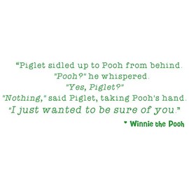 30"x12" I Just Wanted to Be Sure of You Winnie The Pooh Wall Decal Sticker Color Choices Wall Decal Sticker Art Mural Home Décor Quote