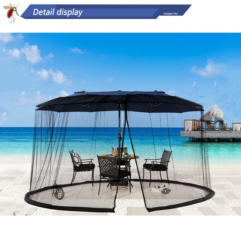 Tiimmgaal 15FT Mosquito Netting for Patio Umbrella Double Sided Patio