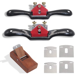 boeray 2pcs Adjustable SpokeShave with Flat Base, 6pcs Metal Blade and 1pcs Portable Woodworking Planes Wood Working Hand Tool Perfect for Wood Craft, Craver, Working