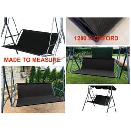 Replacement Swing Seat Cover Black Garden Swing Seat Cover Hammock Chair Garden Furniture Swing Chair (113cmx47cmx47cm-BLACK)