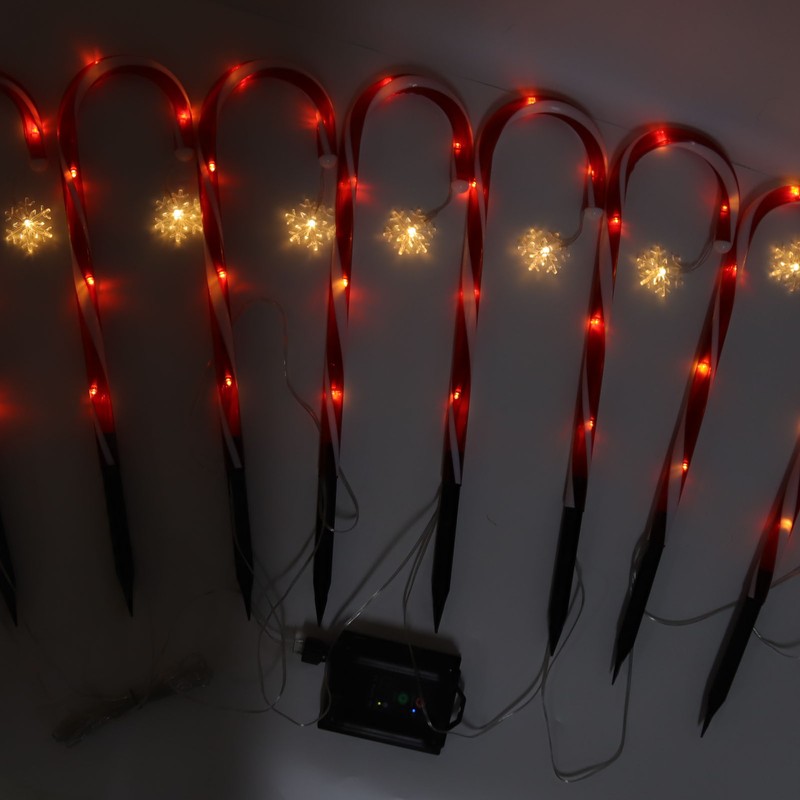 Christmas Candy Cane Light 1 for 8 Solar Candy Cane