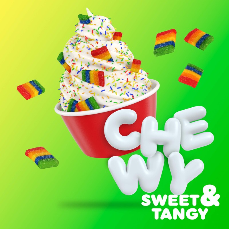 Airheads Candy, Xtremes Bites Sweetly Sour, Rainbow Berry, Non Melting,