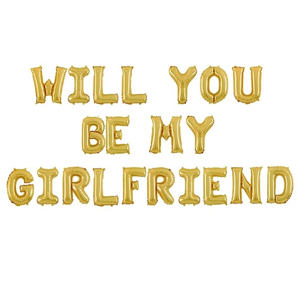 Will You Be My Girlfriend - 16" Letter Balloons -