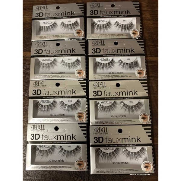 Ardell Lot Of 8 Ardell 3D Faux Mink #862 Eyelashes