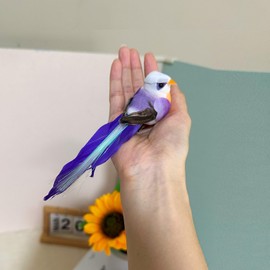 6pcs Artificial Birds Clip on Birds Decorative Christmas Tree Ornaments Fake Bird with a Gold Thread on Its Tail for Yard Patio Wreath Designs Flower Floral Garden Decor