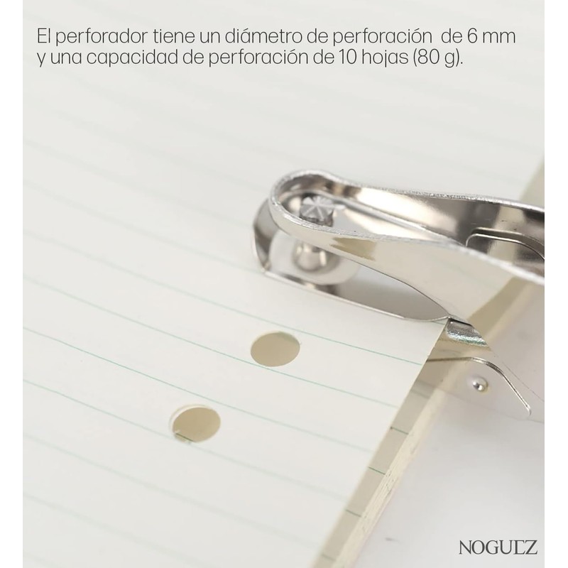Noguez. Perforadora de Papel, Perforadora Circular de Mano para Orificios