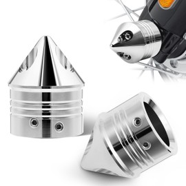 AEEAST Front Alxe Nut Covers, Chrome Axle Caps CNC Cut Compatible for Harley Davidson Sportster Dyna Softail Street Tri Glide Road King Electra Fat Boy