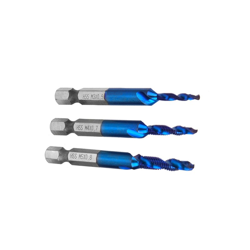 6PCS High Speed Steel 6.35mm Hex Shank Tap Drill Bit