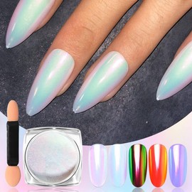 1 Box Holographic Nail Glitter Powder Rainbow Color Neon Effect Nail Art Flakes Decoration Chrome Nail Powder Dust Tip Manicure