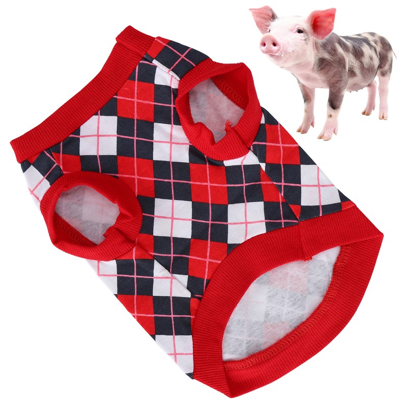 Pet Pig Spring Summer Sleeveless TShirt Pet Vest Sweatshirt Rhombus