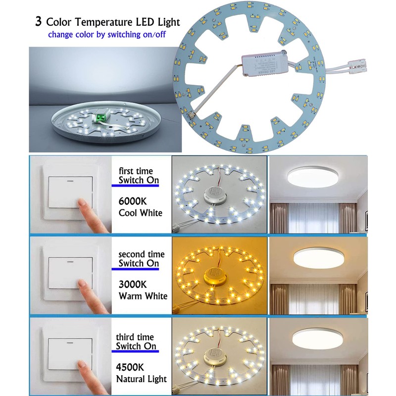 OLYMSTAR - Kit de luz LED de repuesto para ventilador