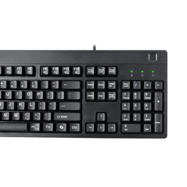 Adesso TAA Compliant Fingerprint Keyboard with AES 256 Encryption USB Wired Full Size 104 Key Layout Windows Hello Compatible Made in Taiwan for Government Business Education AKB-630FB-TAA