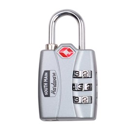 South Main Hardware Instant Search Alert TSA Accepted Combination Luggage Lock (1-Pack), Grey