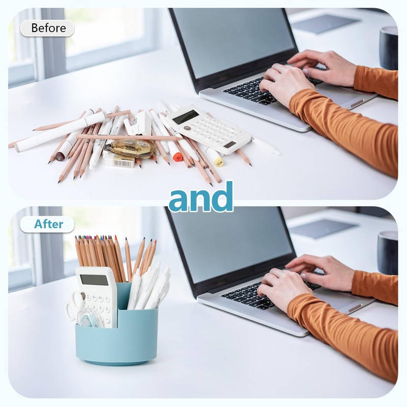 AiQInu Rotating Pen Holder, 360° Rotating Pen Holder, Desk Organiser