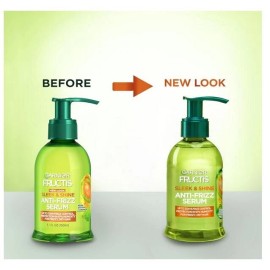 Garnier Fructis Sleek & Shine Anti-Frizz Serum for Frizzy, Dry Hair, Argan Oil,