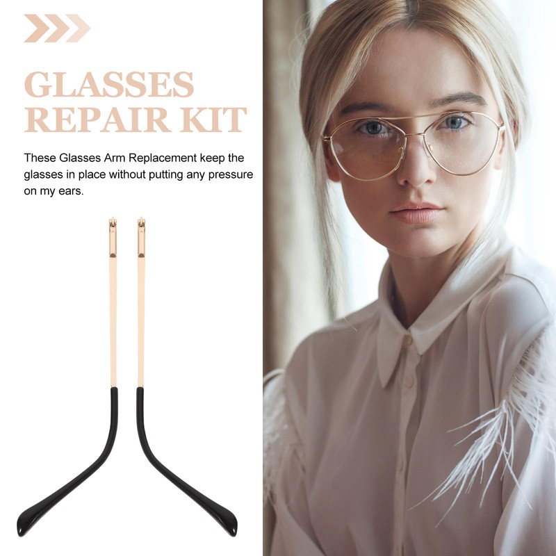 LALAFINA Eyeglass Arms Legs Replacement Metal Glasses Replacement Temple Screw