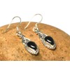 Art Gecko Sterling Silver Black Onyx Teardrop Earrings, Stone, Onyx