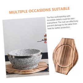Cabilock Stone Pot Pad Heat Insulation Mat Practical Wooden Tableware Pad for Dining Kitchen Easy to Clean Stone Bowl Mat Inner