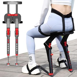 Adjustable Wearable Invisible Chair - Portable Leg Ergonomics Lightweight Seat, Chairless Exoskeleton for Humans, Bear Up to 150kg (Black)