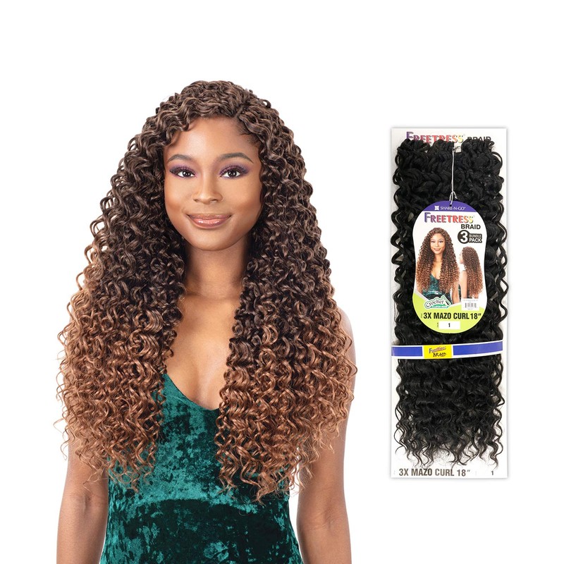 FREETRESS SYNTHETIC CROCHET BRAID 3X MAZO CURL 18" (2)