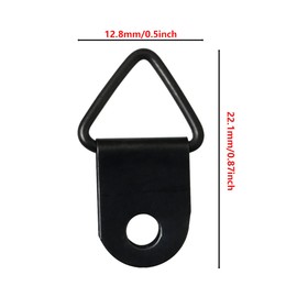 MEETOOT 50pcs Picture Frame Triangle Hook 23x10mm Black Single Hole Lifting Ring for Hanging Clock Paintings Artwork Picture Frame