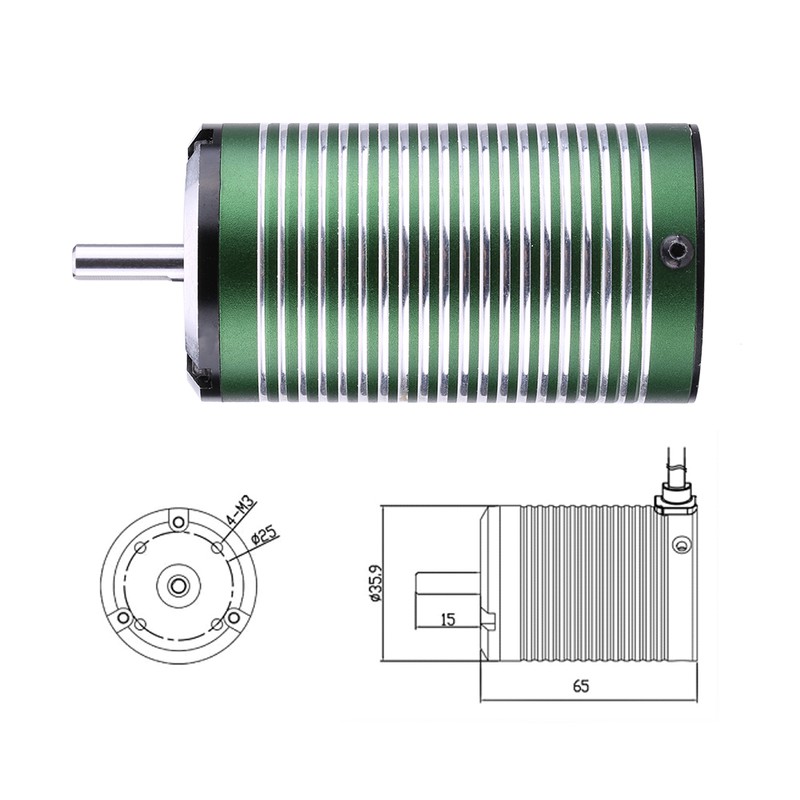 1pc 3665 3600KV 4500KV 4 Poles Motor RC Part for