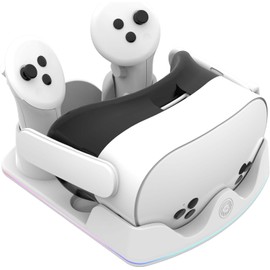 VR充電スタンド｜RGBライト搭載 タッチ操作｜一括充電・収納 保護機能付き｜省スペース設計