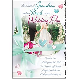 For A special Grandson and his Bride on Your wedding Day Card Lovely Verse